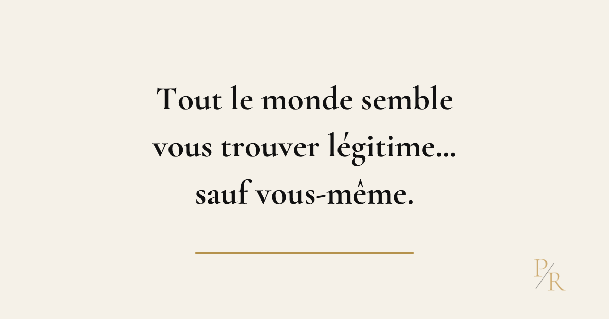 Dirigeante doutant de sa légitimité malgré sa réussite